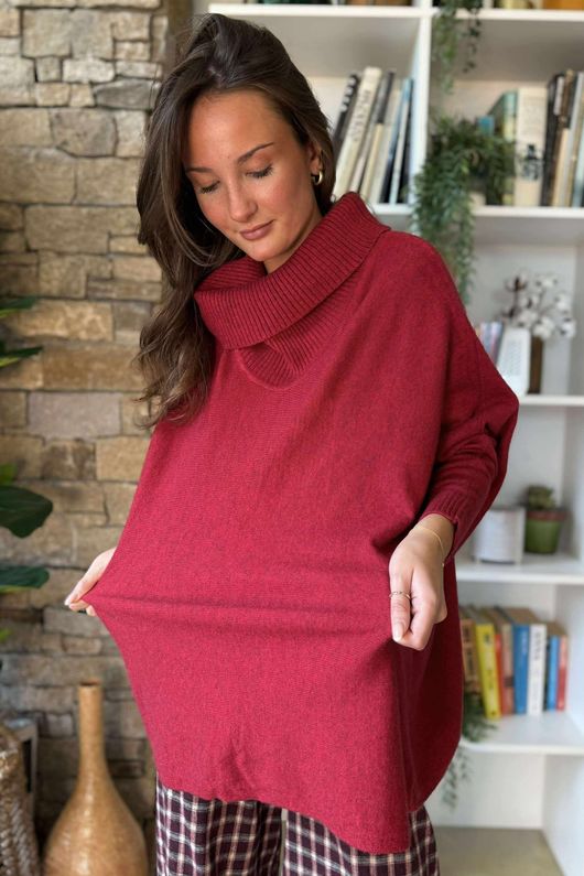 Beyond Terry Oversized Cowl Knit Rouge Marl /15=